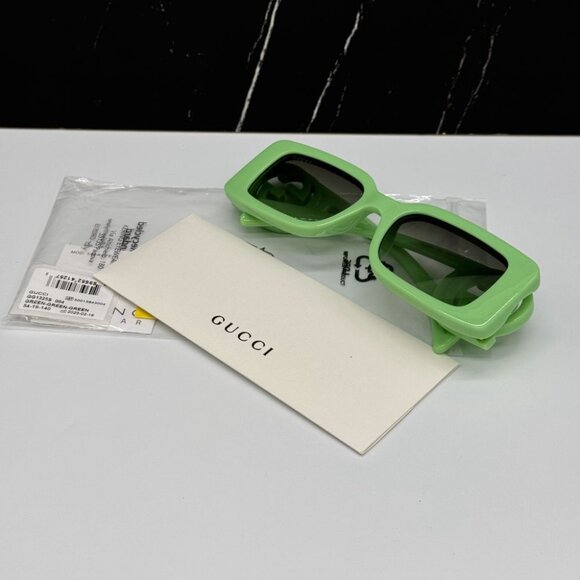NEW GG1325S 004 GUCCI SUNGLASSES GREEN WOMEN EYEWEAR GUCCI - Picture 13 of 14